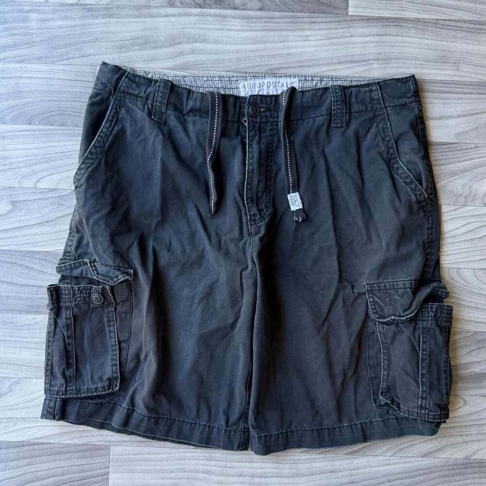 Aeropostale Y2K Baggy Black Cargo Shorts Mens 38